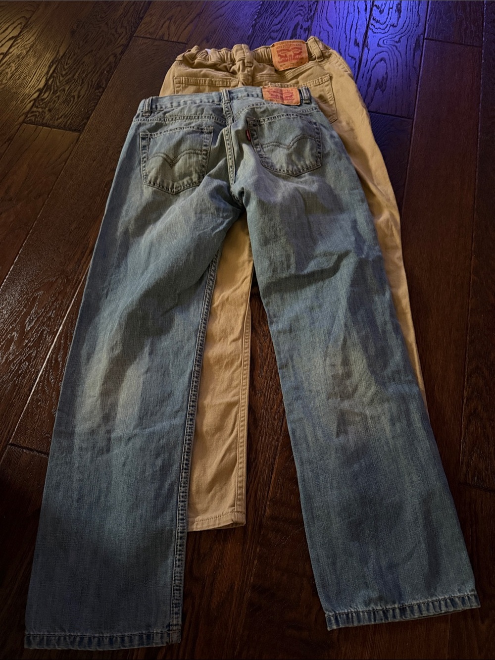 Levi's Light Blue Denim and Khaki Straight Kids Bottoms